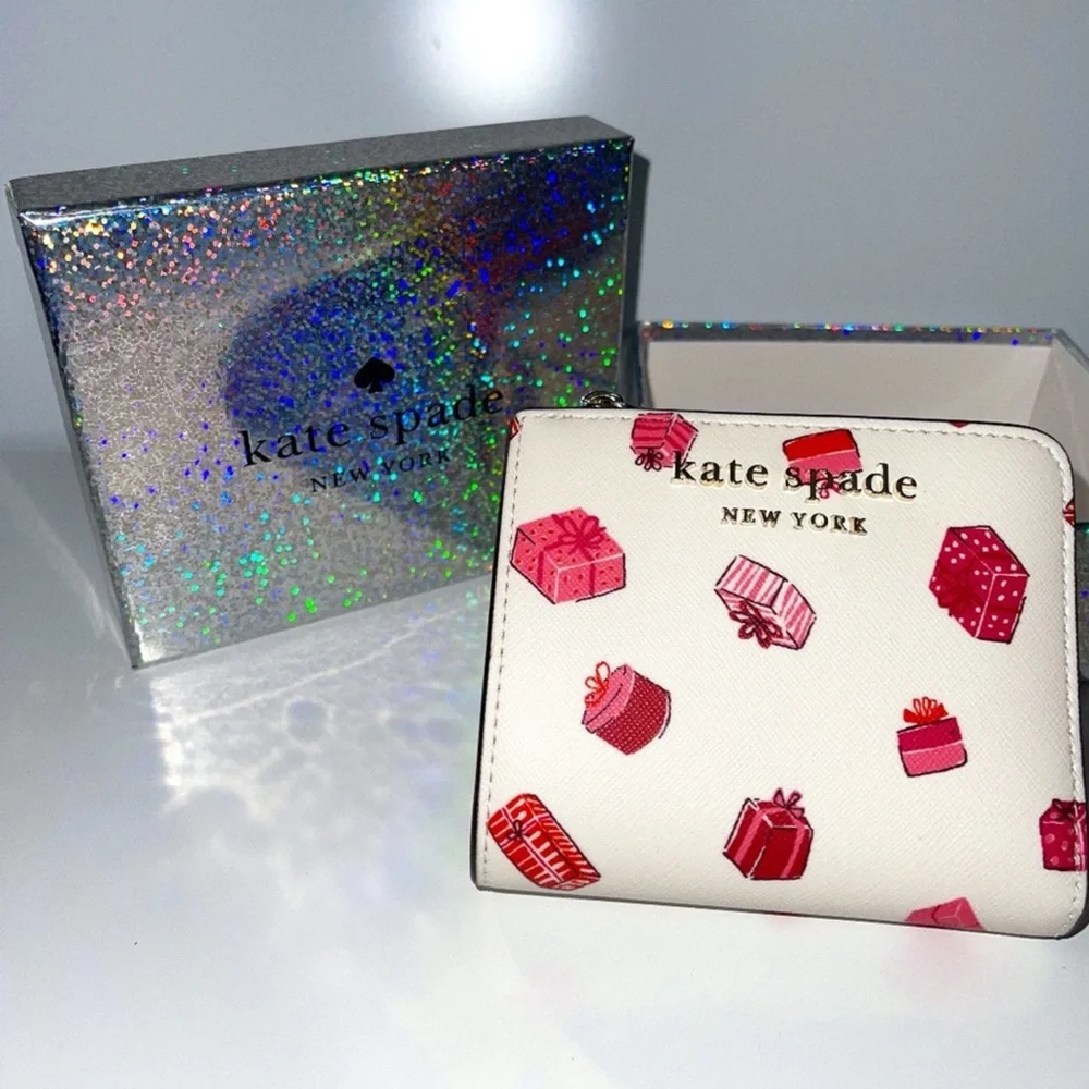 Kate Spade Gift Print Bifold Wallet w/ Box NWT